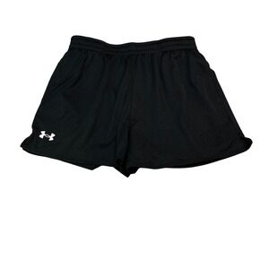 Under Armour Womens Mesh Athletic Shorts Black Loose Fit XS 1389254-001
